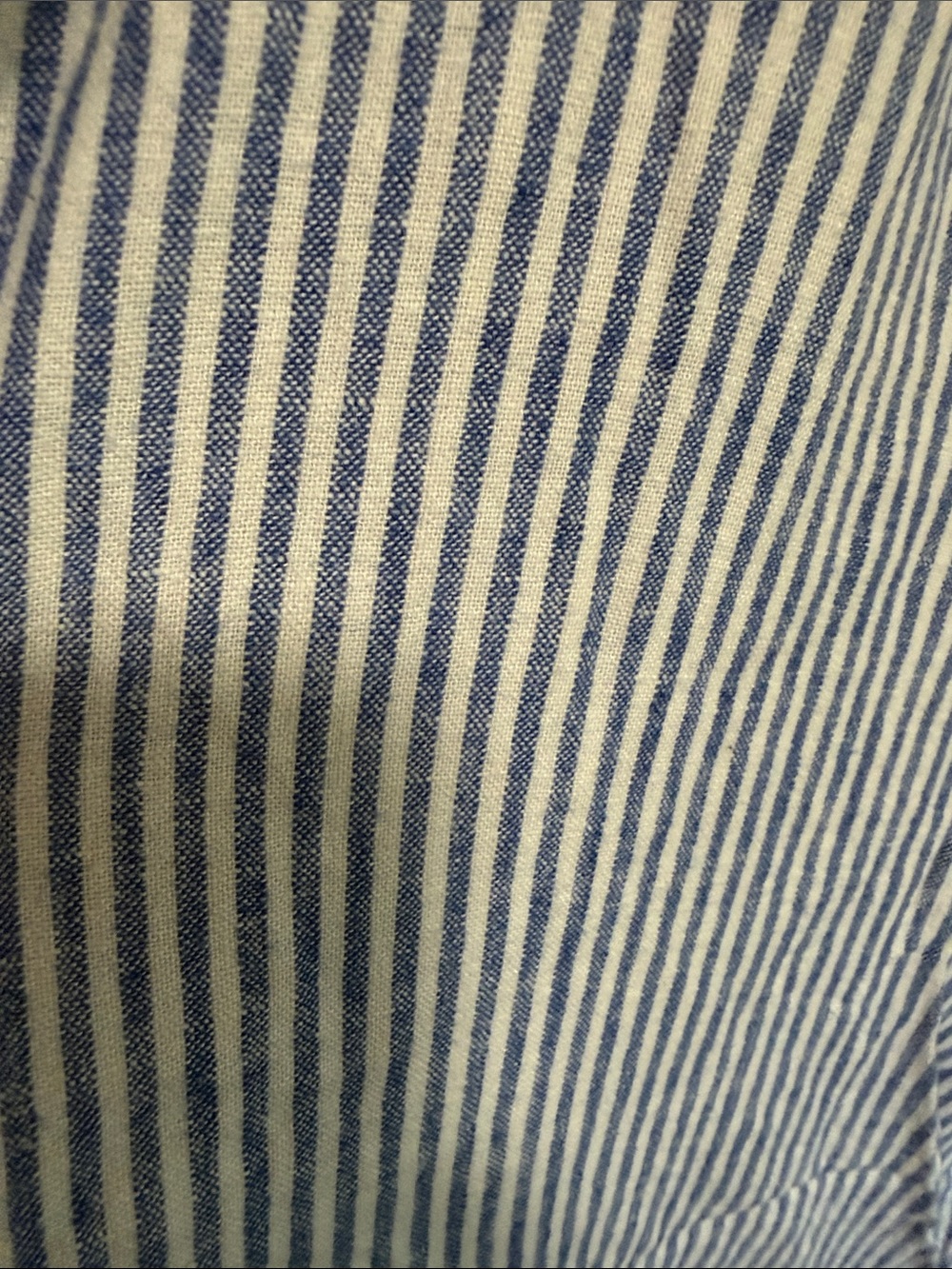 Lane Bryant Blue and White Vertical Stripe Pull on Wide Leg Pants Linen Blend - Picture 7 of 8